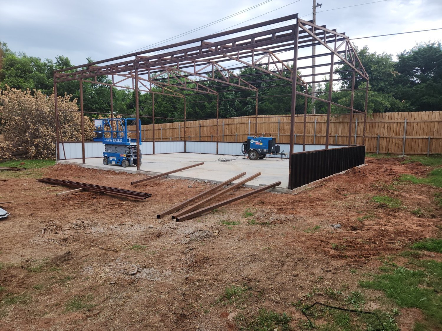 Steel framing in progress