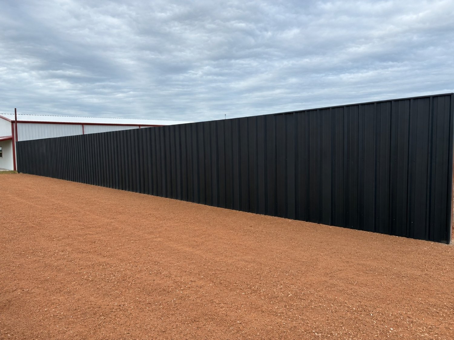 R-panel metal fence