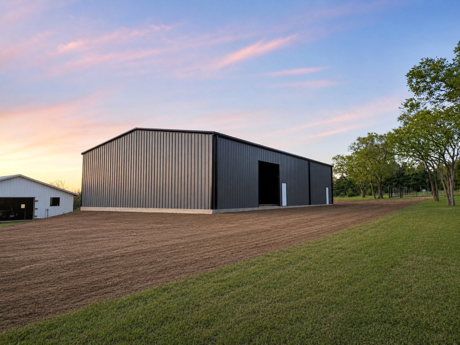 Large completed metal building